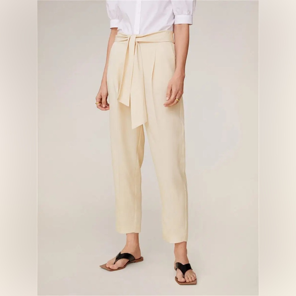 Mango Trusers Sesamo Tencel Size 10
